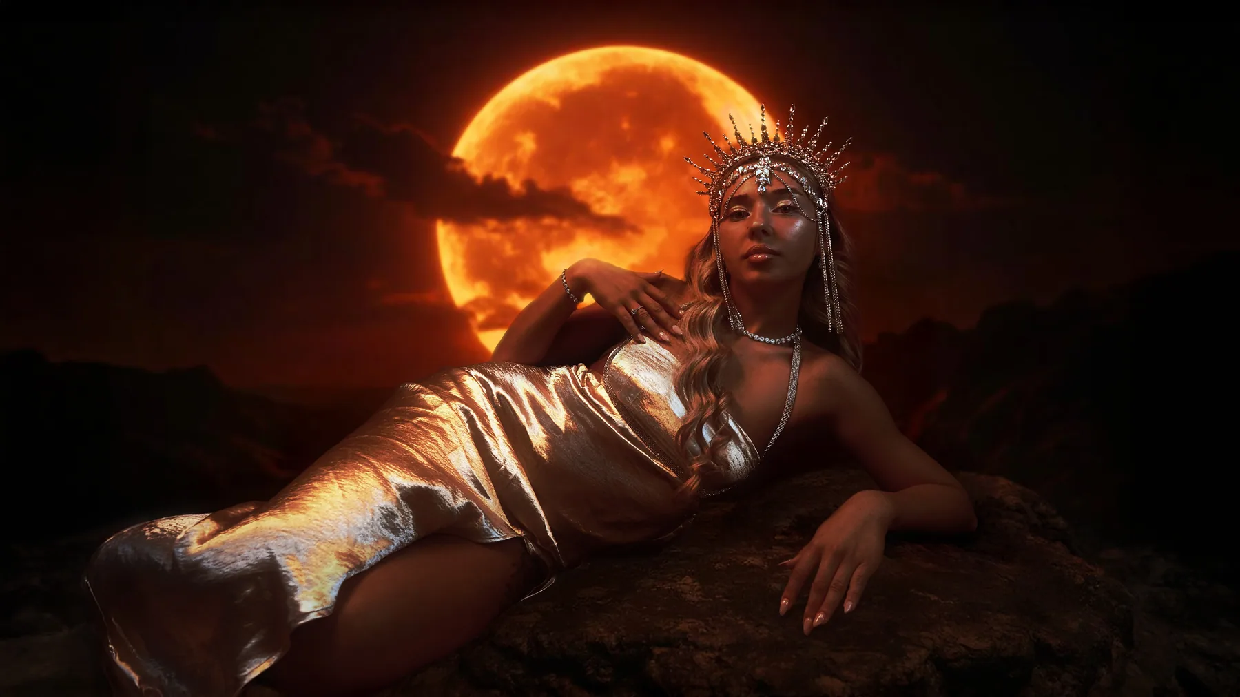 Studio plate to blood moon comp — finished VFX shot by GLiTCHED ViSUALS